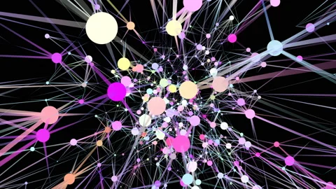 Plexus structure evolving in organic motion. Explosion on black background Stock Footage 114751660