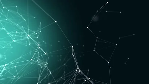 Plexus structure with moving, connected points and a cool blue highlight. Stock Footage 230451789