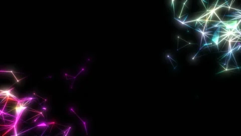 Plexus structures shine and shimmer with beautiful colors on a dark background Stock Footage 120179906