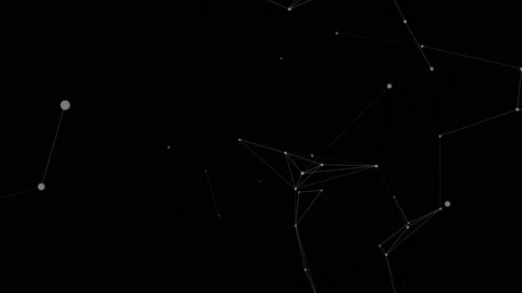 Plexus Style. Abstract black geometrical background with moving white lines and Stock Footage 87137531