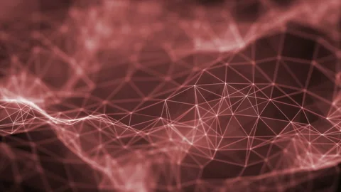 Plexus Surface Looped Red Background Stock Footage 86333548