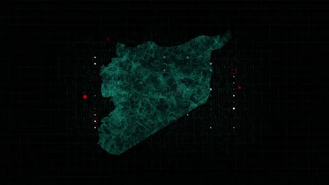 Plexus Syria blue map Video stock 153965547