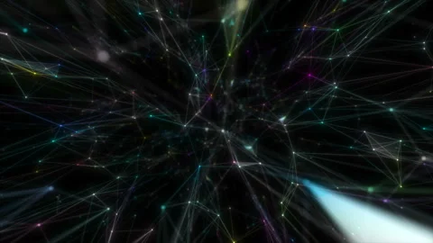 Plexus system abstract bright futuristic polygonal lines connections motion Stock Footage 113912179
