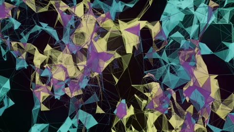 Plexus System Bright Futuristic Polygonal Lines Connections Motion Background Stock Footage 99378901