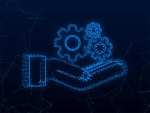 Plexus System software update or upgrade concept with hands. Banner new update Stock Illustration