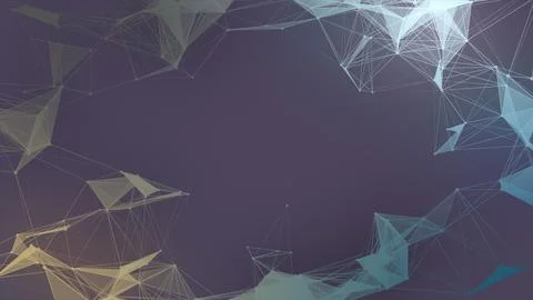Plexus technology background from animated lines and dots. Stock Illustration