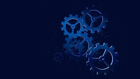 Plexus Technology Background With Gear Wheels Stock Illustration