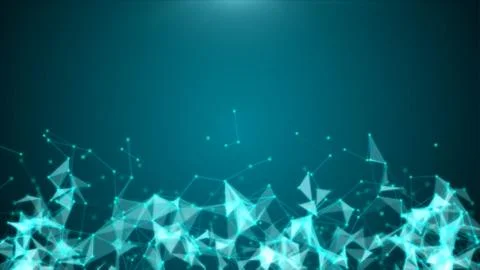 Plexus of triangles and lines from the bottom of the screen Illustrazione stock