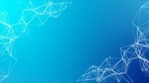Plexus of triangles on a blue screen Stock Illustration
