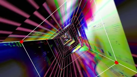 Plexus Tunnel Glitch 1030 HD, 4K Stock Video Stock-Footage 82021176