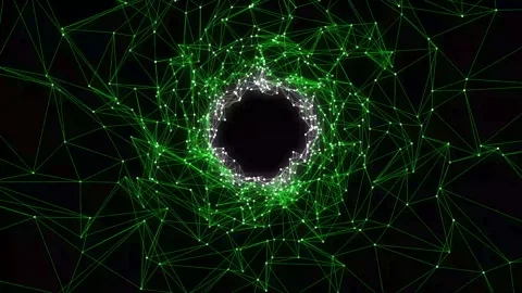 Plexus Tunnel technology background. Abstract geometric structure tunnel in.. Stock Footage 330543997