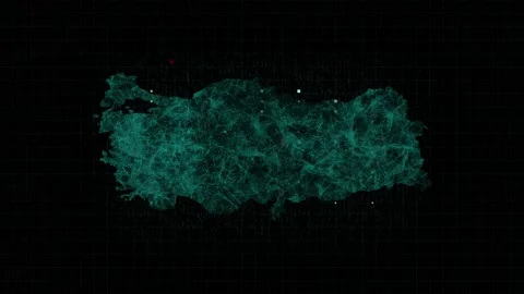 Plexus Turkey blue map 스톡 동영상 153965802