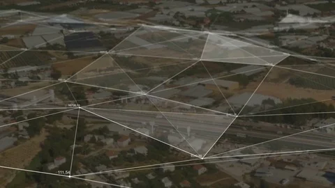 Plexus. A view from an airplane to the surface of the Earth. Video stock 80819546