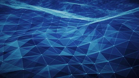 Plexus waving animation. Global connection HUD. Abstract technology background Stock Footage 245783488