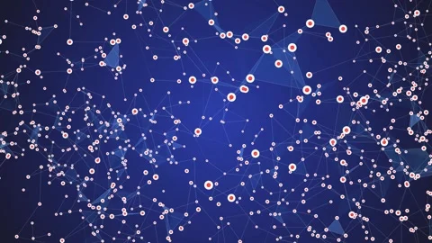 Plexus of white lines and white-red dots Video stock 138106427