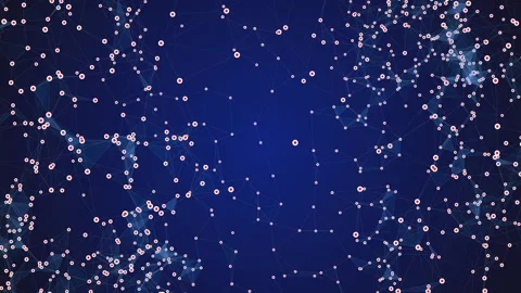 Plexus of white lines and white-red dots Stock Footage 138106469