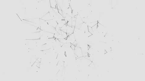 Plexus White Rotating Geometrical Lines Connections Motion Flying Figures Stock Footage 111956584