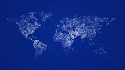 Plexus world mapa on blue background. amination Stock-Footage 292858807