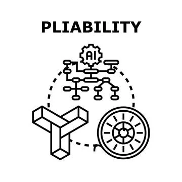 Pliability concept illustrating ai intelligence and adaptive business Stock Illustration