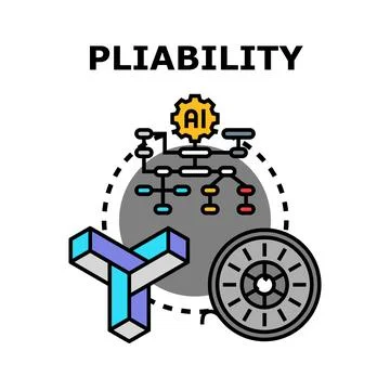 Pliability concept illustrating ai intelligence and adaptive business Illustrazione stock