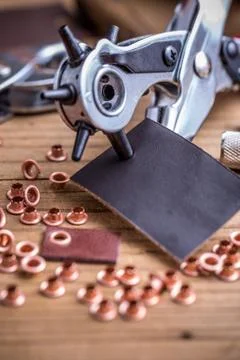 Plier and rivets Stock Photos