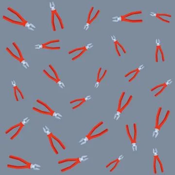 Plier construction tools background pattern Illustrazione stock