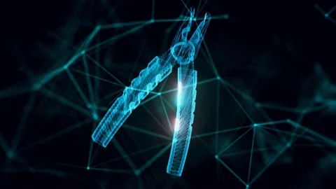Plier Tool hologram Close up Stock Footage 154772207