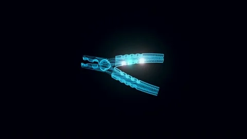 Plier Tool hologram Rotating Stock Footage 154745435