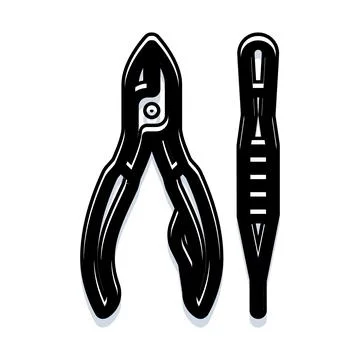 Pliers and screwdriver hand tools for repair work Ilustración de archivo