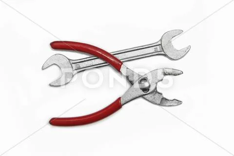 Pliers and wrench Stock Photos