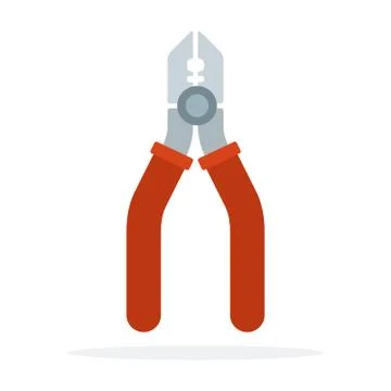 Pliers are vertical flat isolated Stock Illustration