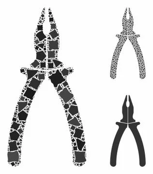 Pliers Composition Icon of Bumpy Elements Stock Illustration
