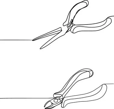 Pliers for craftsmen. Tools on a black and white background. Pliers, articulated Stock Illustration
