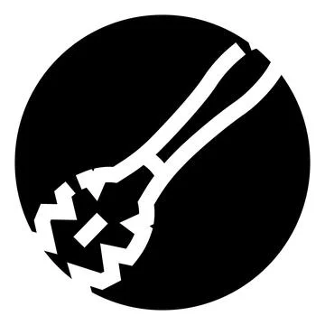 Pliers hand tool in round black icon Stockillustratie