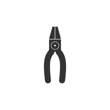 Pliers icon flat Stock Illustration