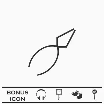 Pliers icon flat. Stock Illustration