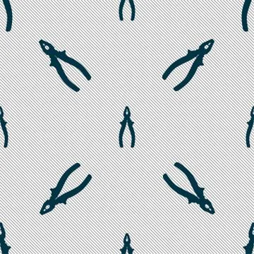 Pliers icon sign. Seamless pattern with geometric texture. Vector 库存插图