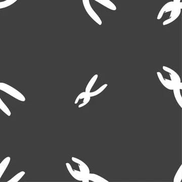 Pliers icon sign. Seamless pattern on a gray background. Vector Stock Illustration