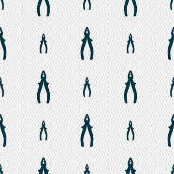 Pliers icon sign. Seamless pattern with geometric texture. Ilustración de archivo