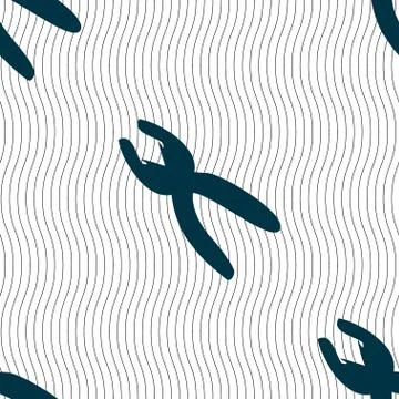 Pliers icon sign. Seamless pattern with geometric texture. Illustrazione stock