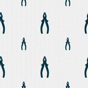 Pliers icon sign. Seamless pattern with geometric texture. Ilustración de archivo