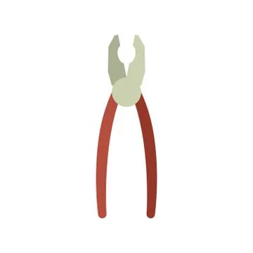 Pliers isolated. Tool on white background. turn-screw flat Stock Illustration