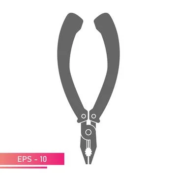 Pliers for locksmithing. Solid design. On a white background. Tools for workers Illustrazione stock