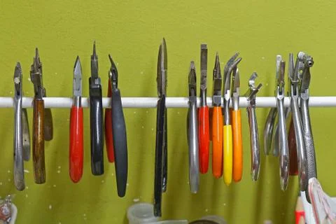 Pliers at rack Foto stock
