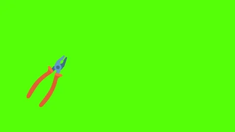 Pliers with a red holder rotate. The tool for repair, construction, housework. Stock Footage 240193174
