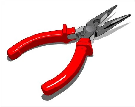 Pliers with Red Plastic Handles Illustrazione stock