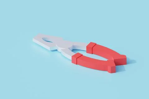 Pliers single isolated object. 3d render illustration Stock Illustration