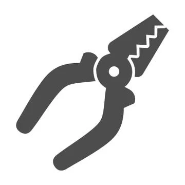 Pliers solid icon, house repair concept, pincers sign on white background イラスト素材