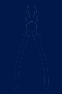 Pliers tool icon contour. Flat illustration of pliers tool vector icon for web Stock Illustration