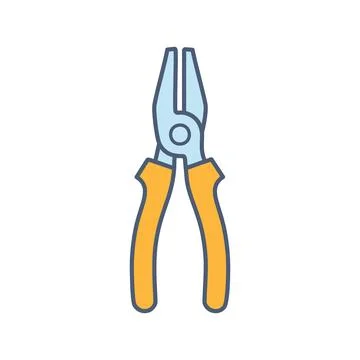 Pliers tool. Isolated vector illustration of a yellow and blue pliers tool... Stock Illustration